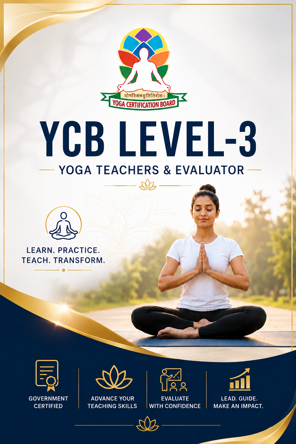 YCB Level‑3 — Yoga Teachers & Evaluator certification course poster